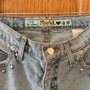 Mudd Light Blue High-Rise Denim Jeans with Stud Accents